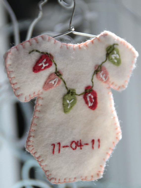 DIY Baby First Christmas Ornament
 Personalized onesie ornament Made to order