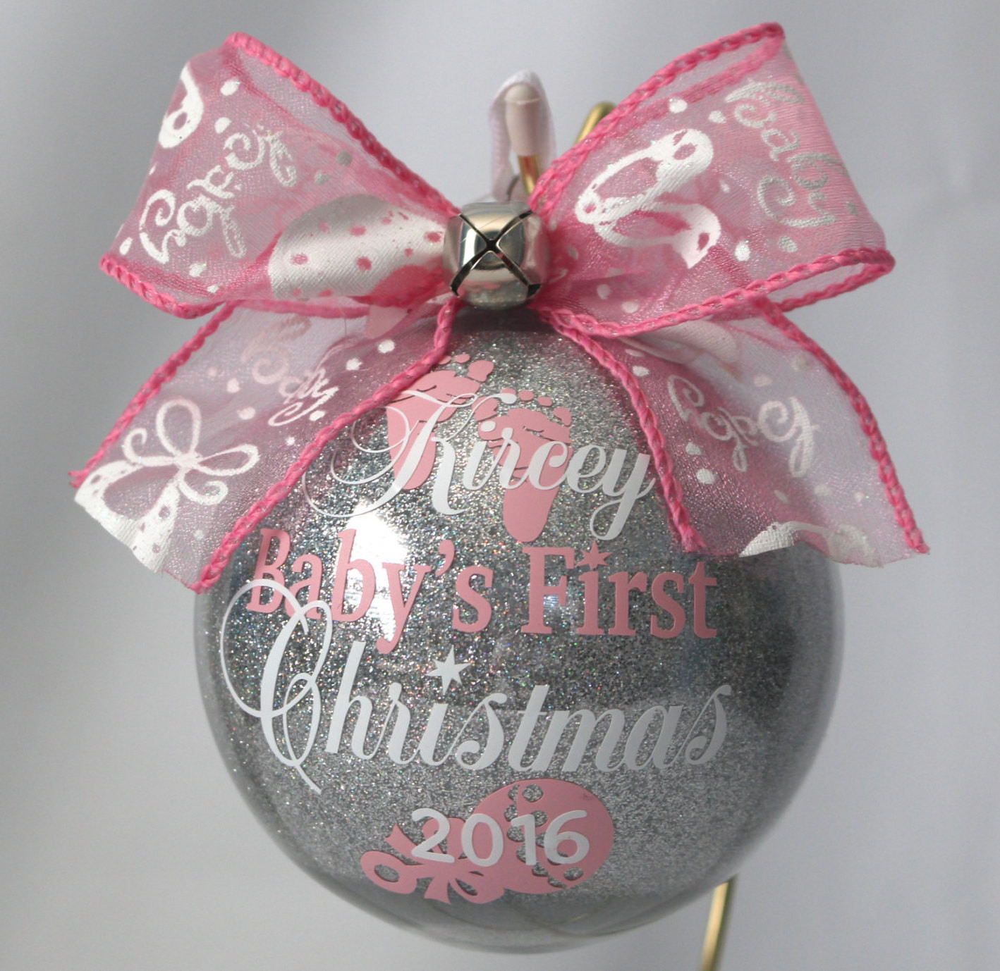 DIY Baby First Christmas Ornament
 Baby s First Christmas Ornament personalized with any year