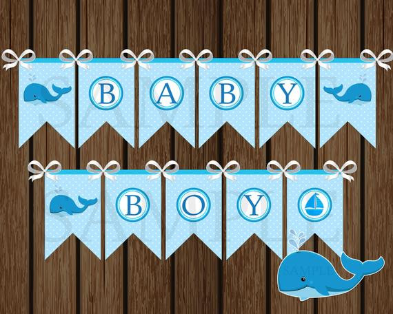 DIY Baby Shower Banner
 Baby Boy Whale Banner DIY Whale Baby Shower Banner Shower