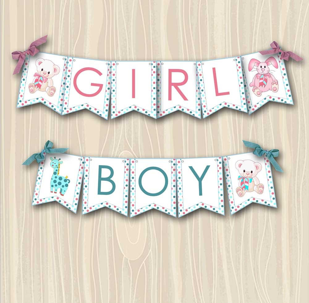 DIY Baby Shower Banners
 Baby Shower Banner DIY Custom Party Printable Boy or Girl