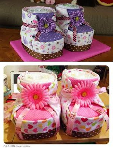 DIY Baby Shower Cakes
 DIY Diaper Cake Baby Booties for Baby Shower