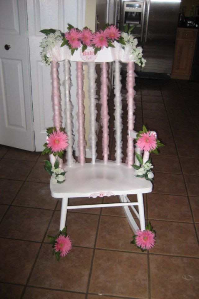 DIY Baby Shower Chair
 Baby Shower Decorated Rocking Chair