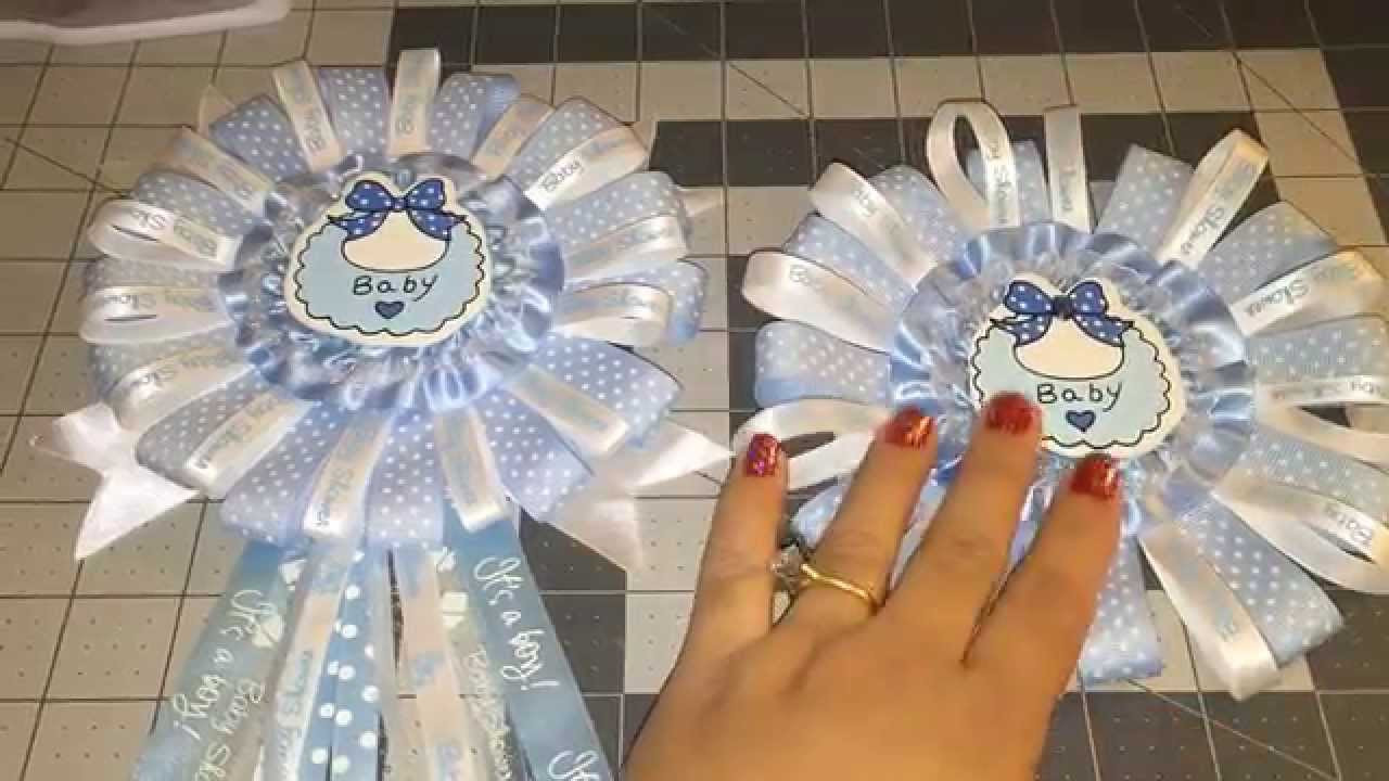 DIY Baby Shower Corsage
 Blue Baby Shower Corsage DIY Do it Yourself