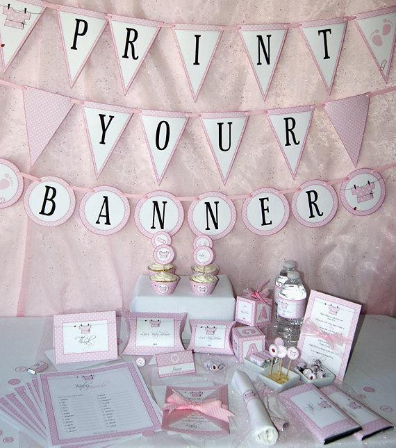 DIY Baby Shower Decorations For A Girl
 Baby Shower Printables Baby Girl Pink DIY by PressPrintParty