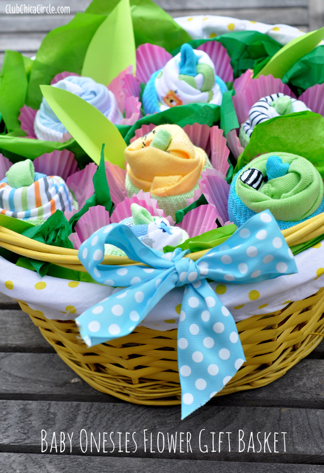 DIY Baby Shower Gift Baskets
 How to Make a Baby esie Flower Gift Basket