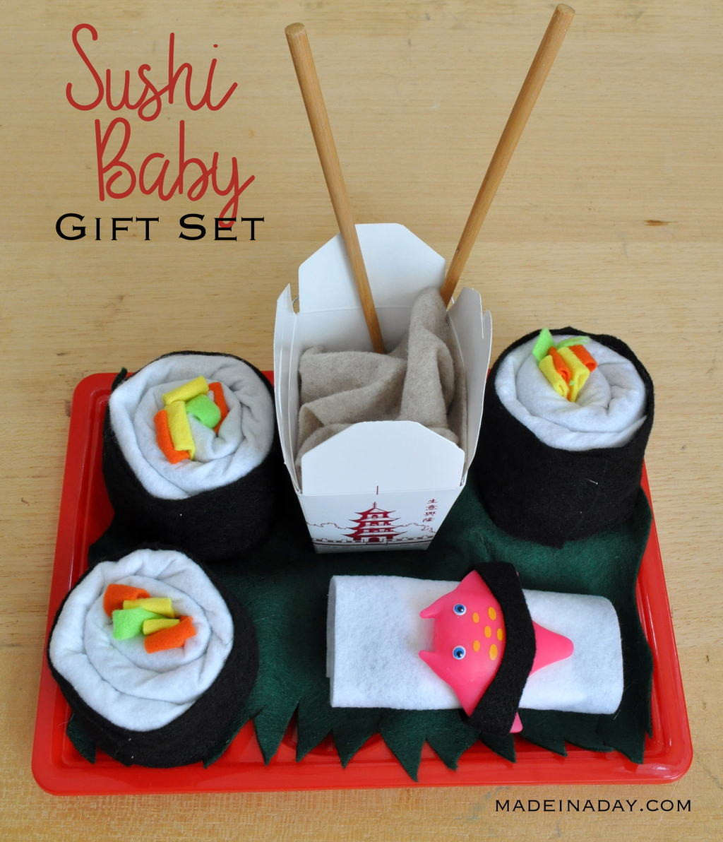 DIY Baby Shower Gift
 Sushi Baby Shower Gift • Made in a Day