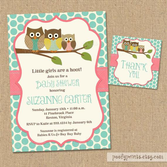 DIY Baby Shower Invitation Templates
 Owl Baby Shower Invitations DIY Printable Baby by PoofyPrints