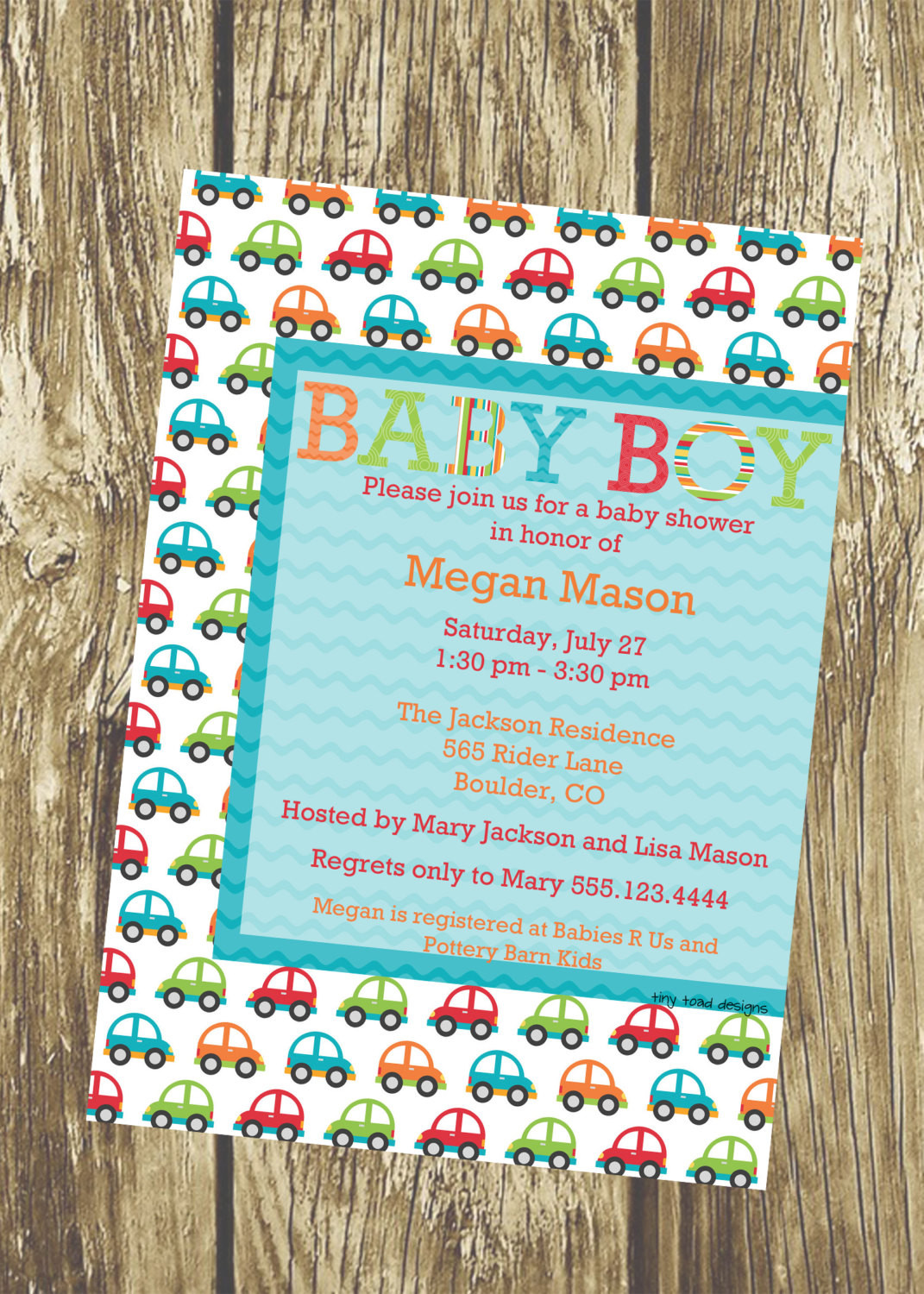 DIY Baby Shower Invitations Boy
 Cute Little Cars Baby Boy Shower Invitation DIY Printable