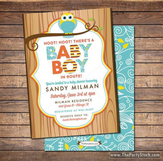 DIY Baby Shower Invitations Boy
 Owl Baby Shower Invitation printable DIY boy baby shower