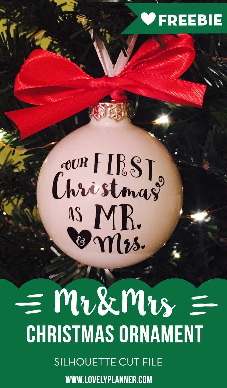DIY Baby'S First Christmas Ornament
 DIY Mr & Mrs first Christmas ornament with vinyl Free