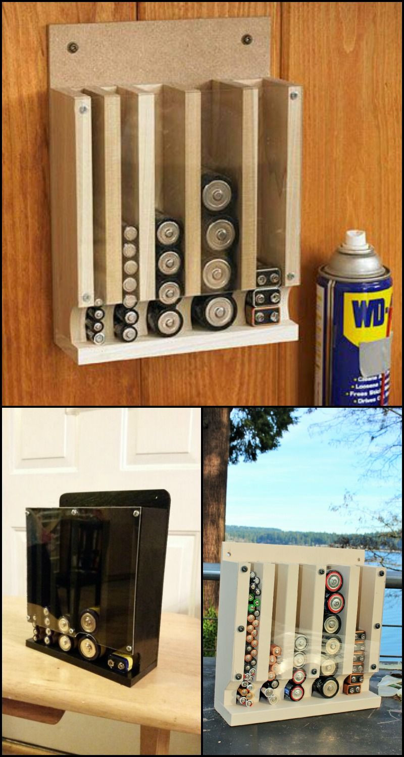DIY Battery Organizer
 Homemade Drop Down Battery Dispenser