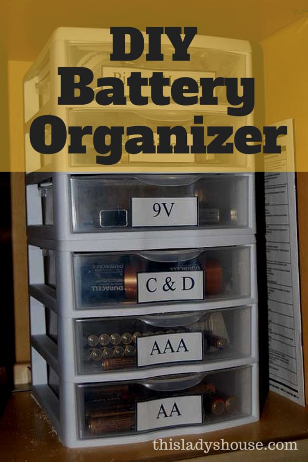 DIY Battery Organizer
 Battery Organizer Pinterest DIY Organizers