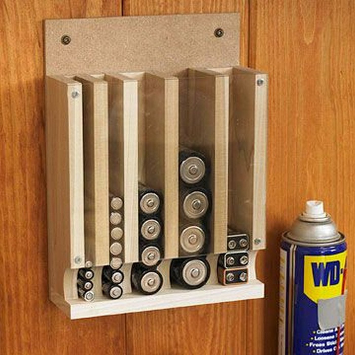 DIY Battery Organizer
 Organize your batteries by building a drop down battery