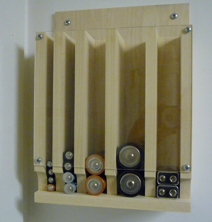 DIY Battery Organizer
 Organize your batteries by building a drop down battery