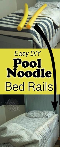DIY Bed Rails For Toddlers
 Easy DIY Pool Noodle bed rails So much less obstructive