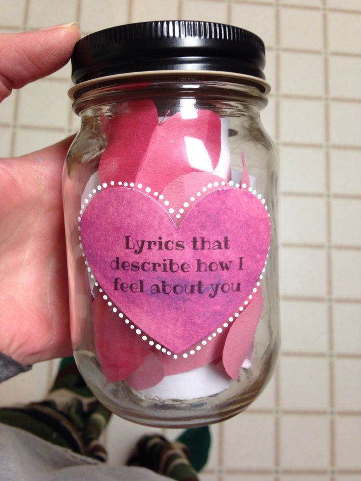 DIY Birthday Gift For Boyfriend
 Lyrics that describe how I feel about you Mason Jar