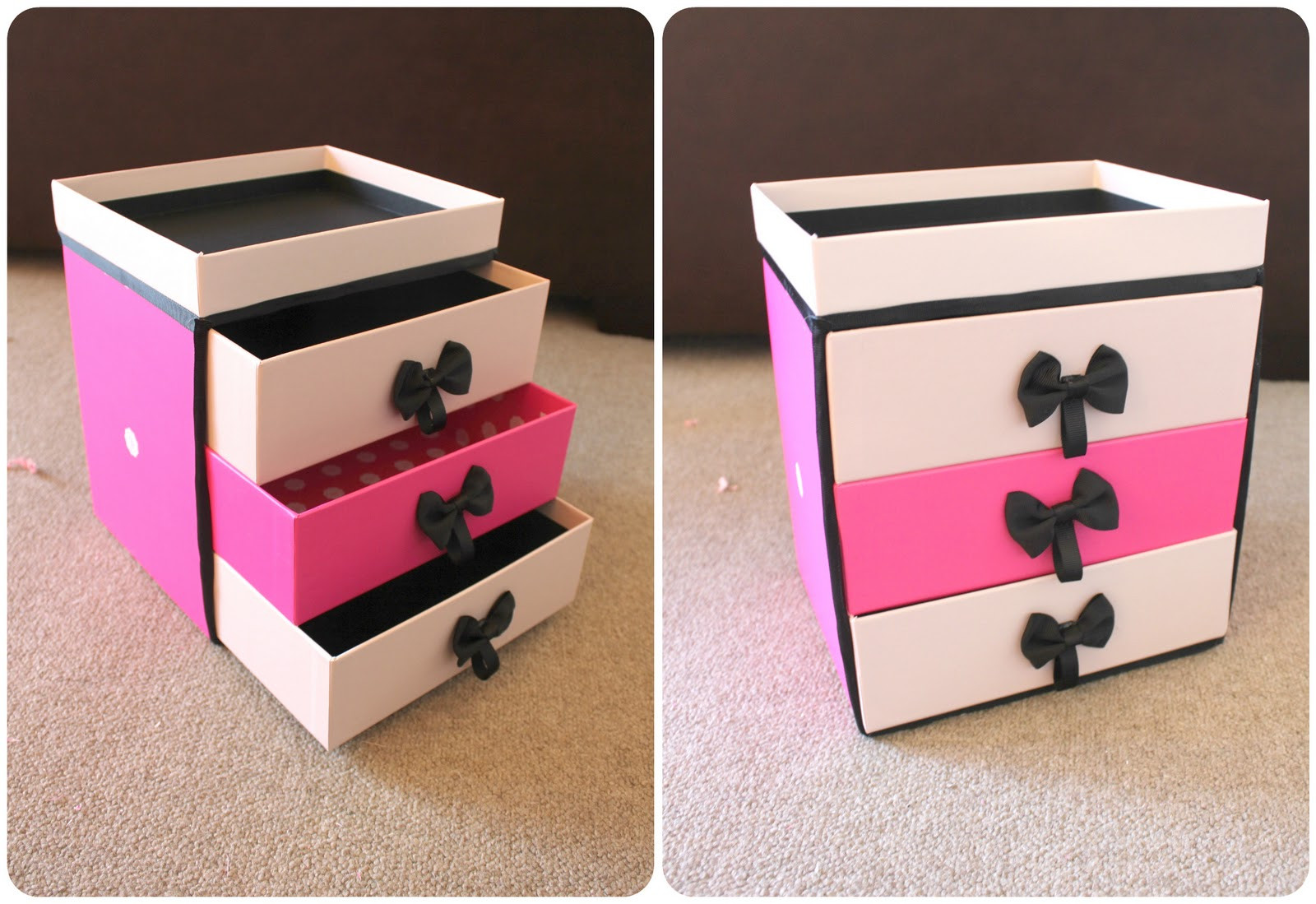 DIY Box Organizer
 Peachfizzz DIY Make Up Storage