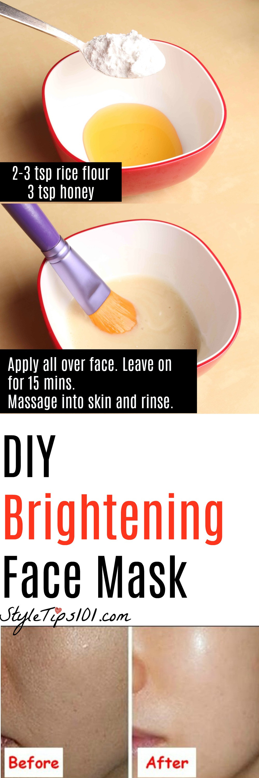 DIY Brightening Face Mask
 DIY Face Brightening Mask With Rice Flour and Honey
