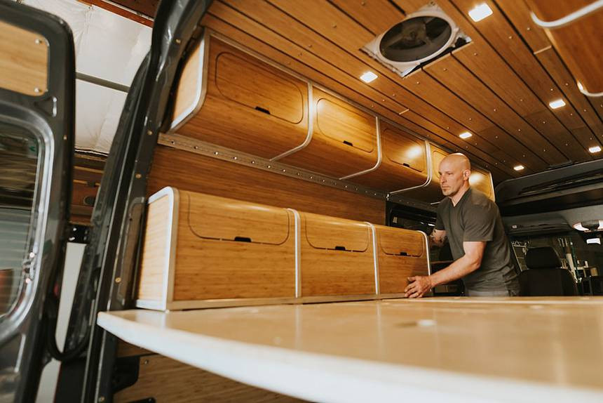 DIY Camper Kit
 Streamlined bamboo DIY kits make converting a van a breeze