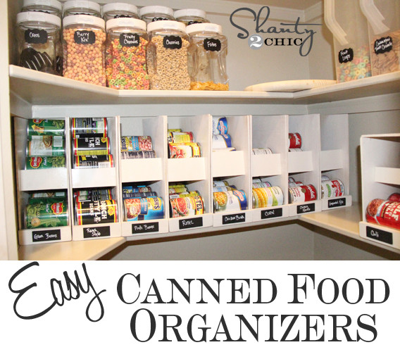 DIY Canned Food Organizer
 Pantry Ideas DIY Canned Food Storage Shanty 2 Chic