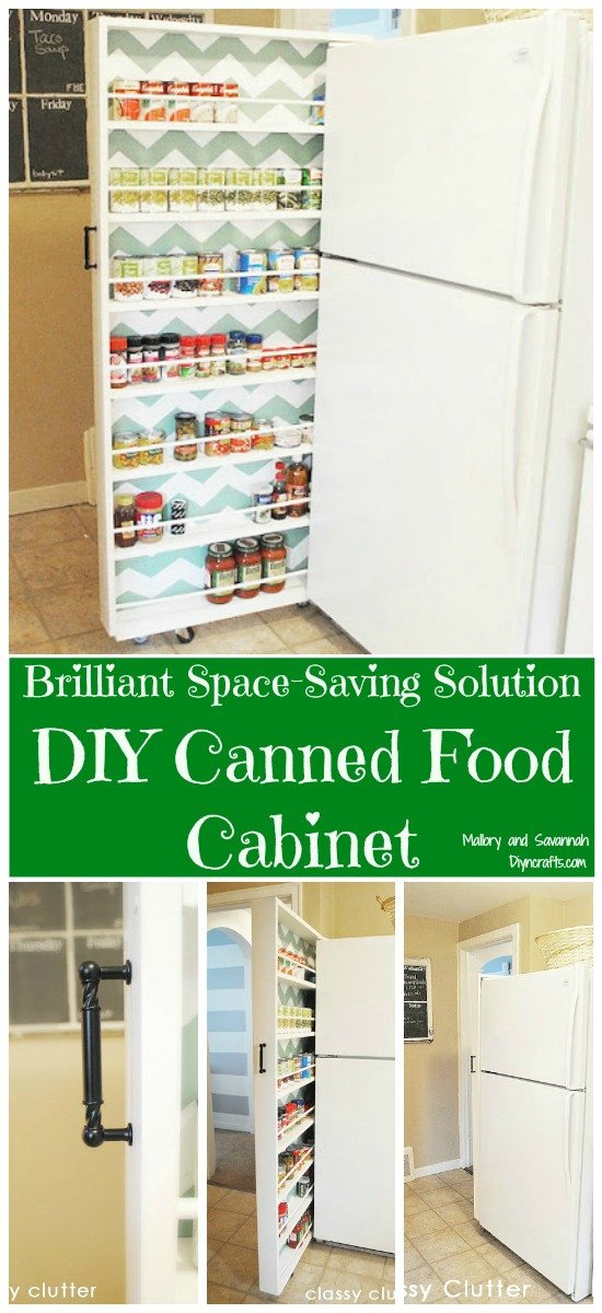 DIY Canned Food Organizer
 Brilliant Space Saving Solution – DIY Canned Food Cabinet