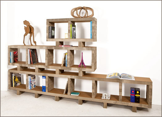DIY Cardboard Box Shelves
 cool sturdy cardboard furniture to diy or