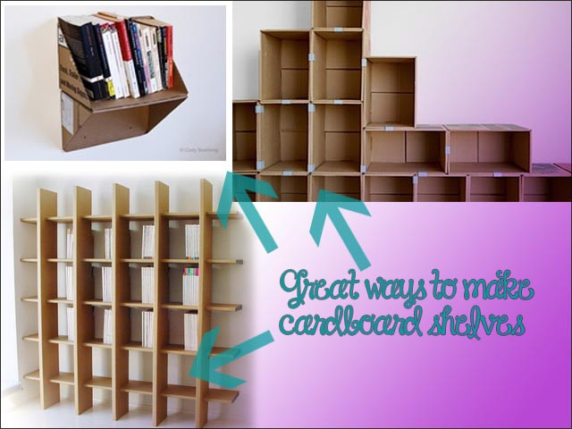 DIY Cardboard Box Shelves
 RubbishLove diy cardboard shelf