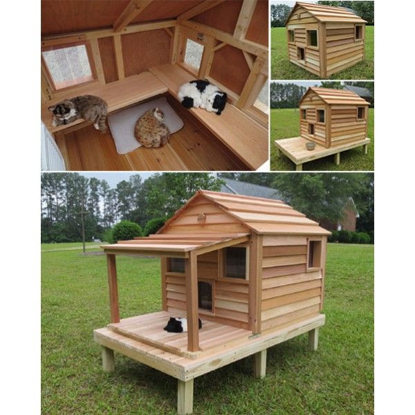 DIY Cat House Outdoor
 Cool Cedar Cat Cottage