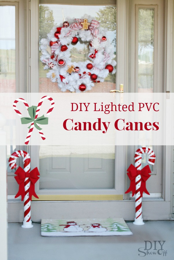 DIY Christmas Home Decor
 Lighted PVC Candy Canes DIY Christmas Home Decor DIY