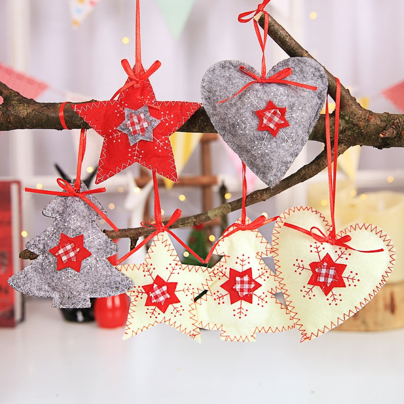 DIY Christmas Ornaments 2019
 3PCS DIY Felt printed snowflake Christmas Tree Decorations