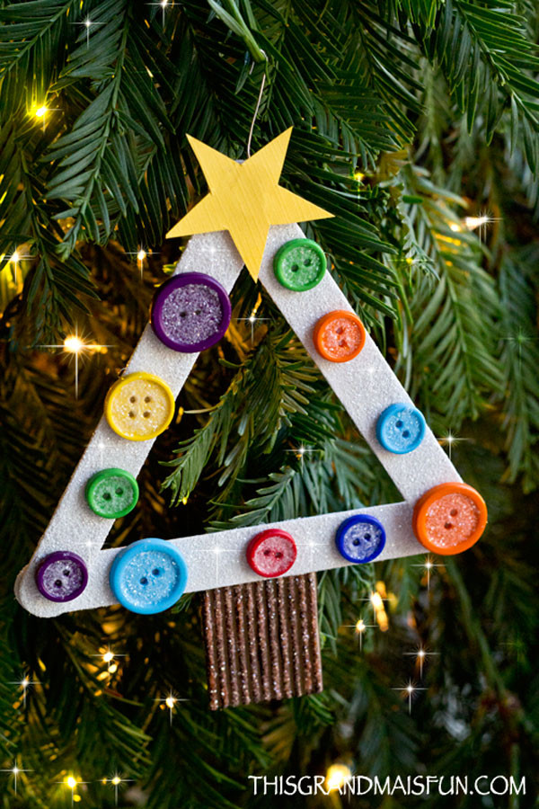 DIY Christmas Ornaments For Kids
 DIY Kids Craft Stick Christmas Tree Ornament TGIF This