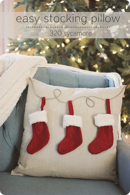 DIY Christmas Pillow
 easy $6 christmas stocking pillow