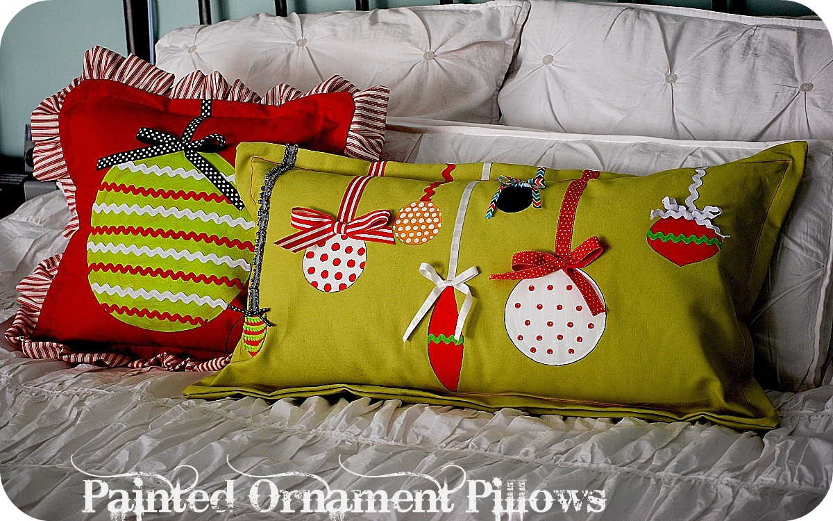DIY Christmas Pillow
 Christmas Project make Painted Ornament Pillows