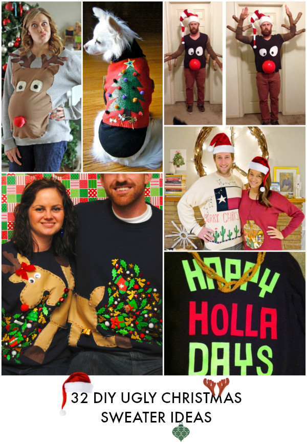 DIY Christmas Sweaters
 32 DIY Ugly Christmas Sweaters C R A F T