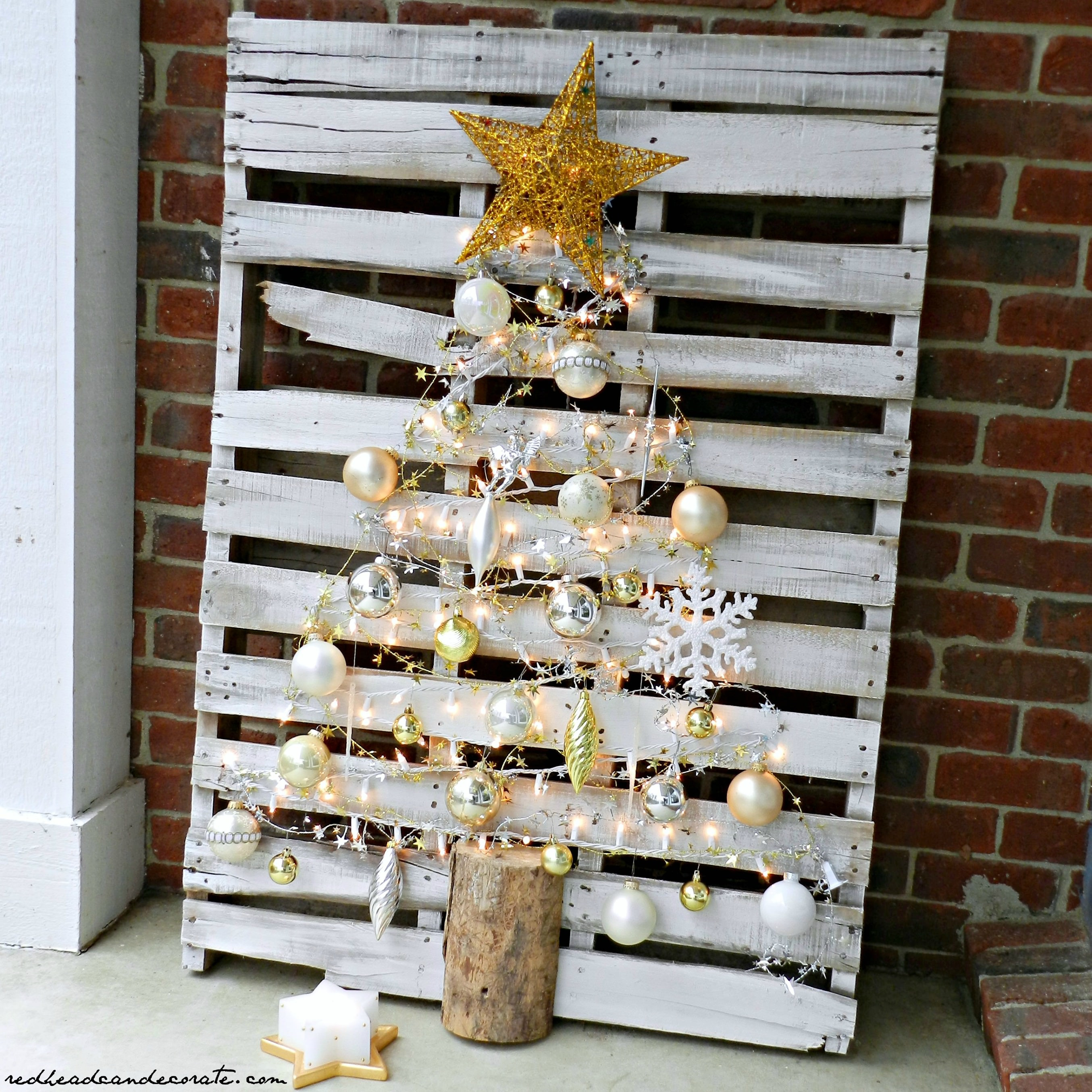 DIY Christmas Tree Decorations
 Pallet Christmas Tree Redhead Can Decorate