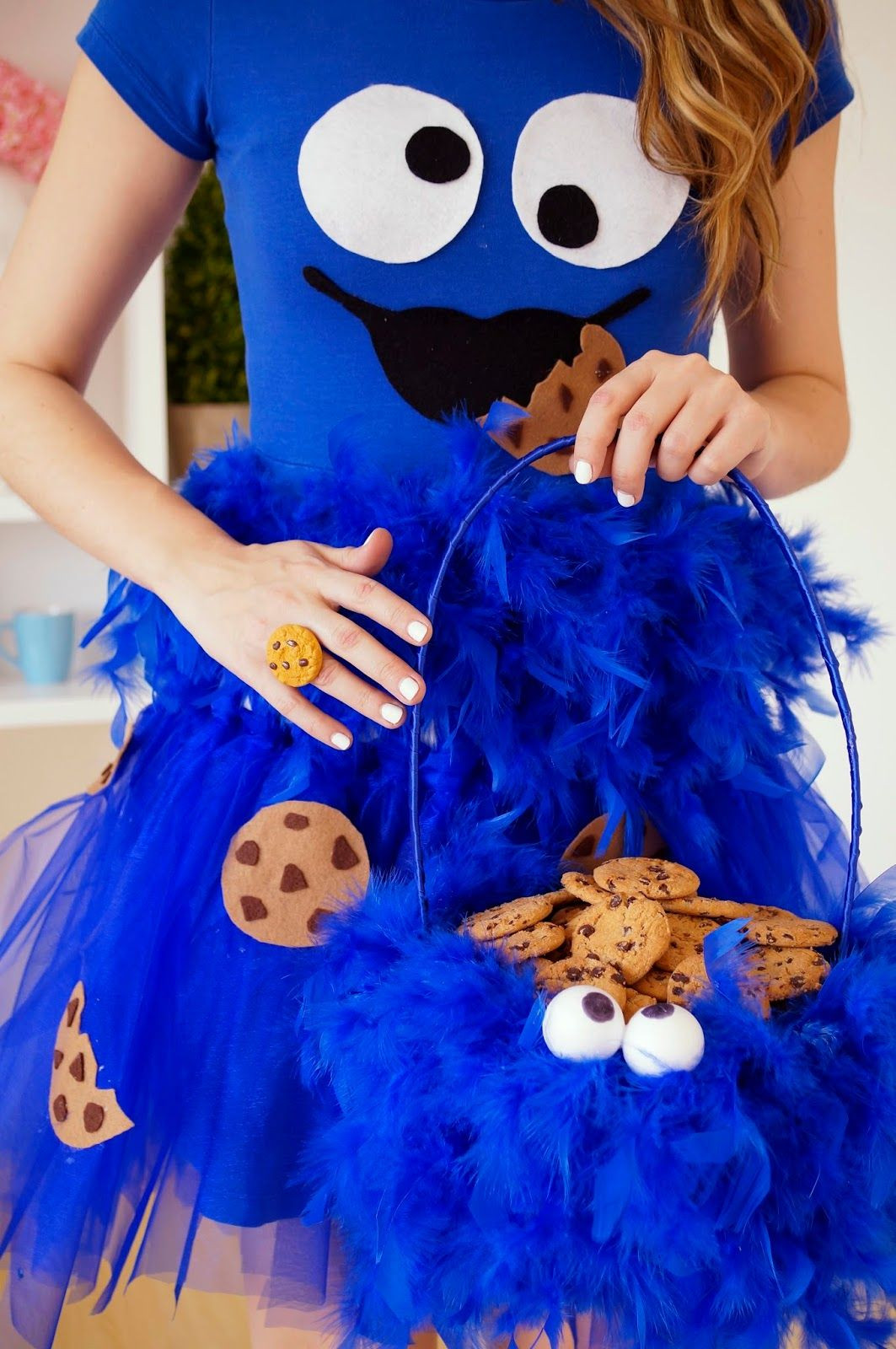 DIY Cookie Monster Costume
 cookie monster costumes and cookie