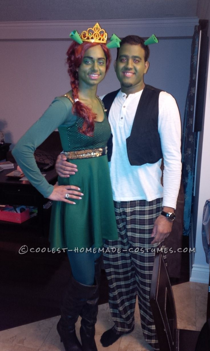 DIY Couples Costumes Ideas
 Easy DIY Shrek and Fiona Couple Costume Created from