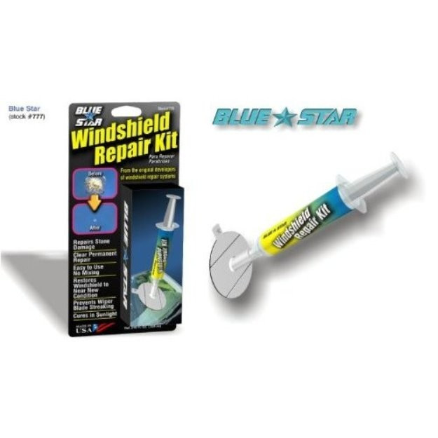 DIY Cracked Windshield Repair
 Blue Star DIY Windshield Repair Kit fix chip cracked glass