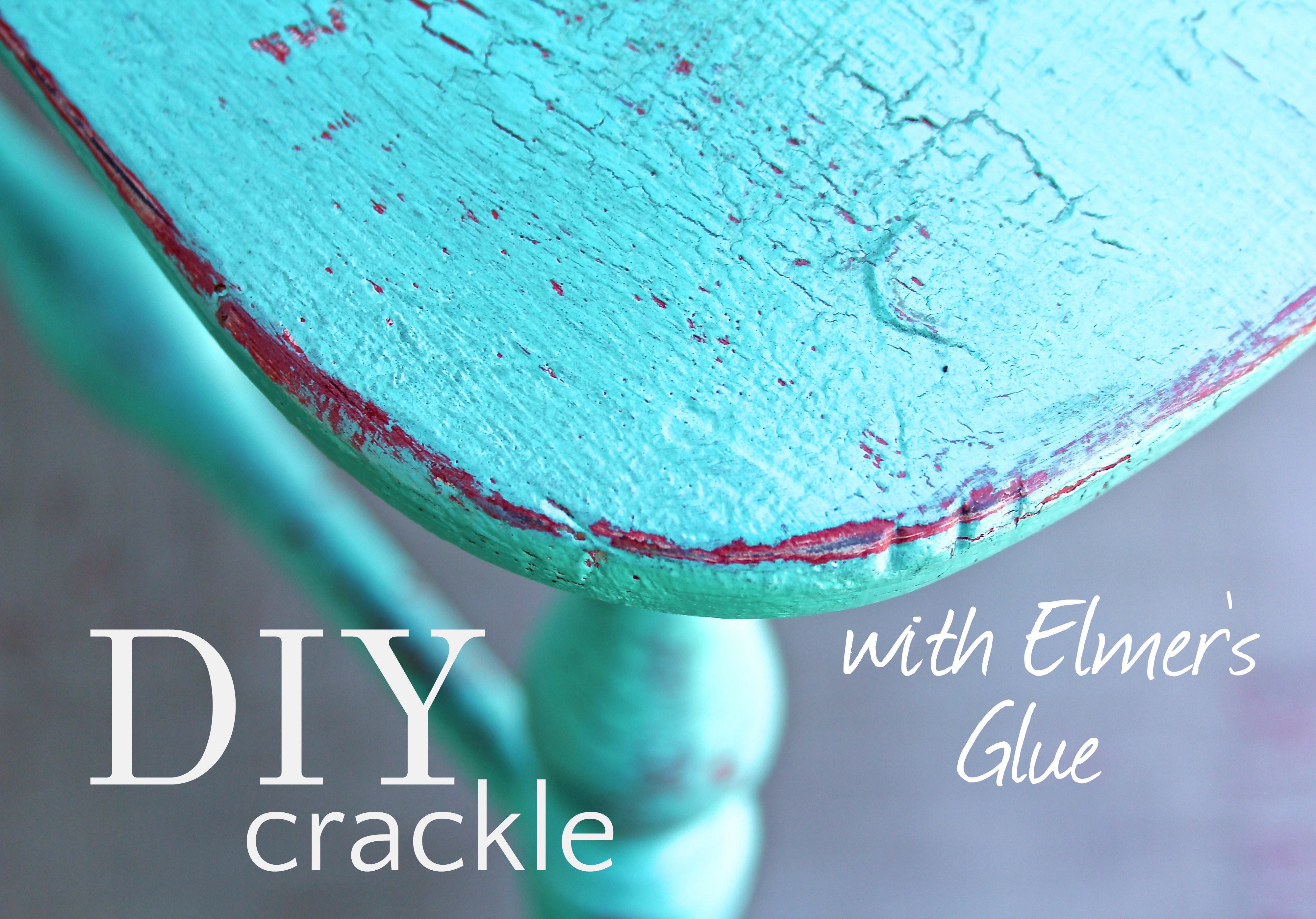 DIY Crackle Paint
 Crackle and distress your furniture Elmer’s glue and Chalk