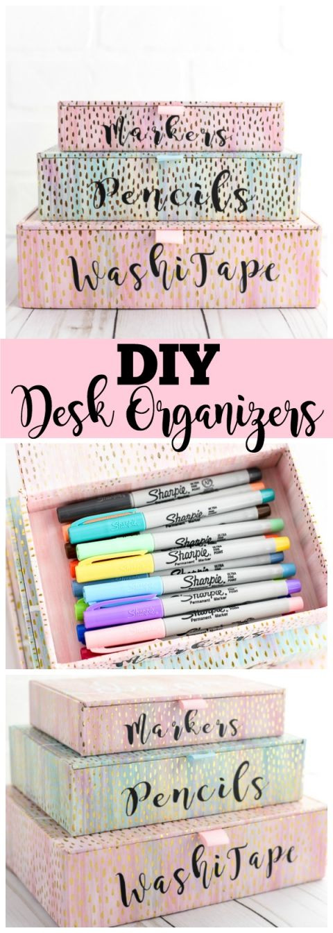DIY Desk Organization Ideas
 DIY Desk Organizers Storage Pinterest