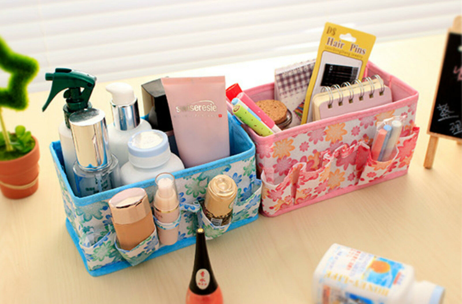 DIY Desk Organizer
 orange Paper Board Cosmetic Storage Box DIY Makeup Desk