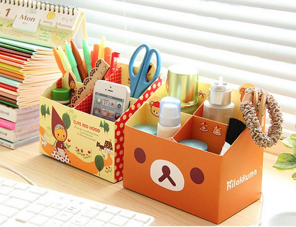 DIY Desk Organizer
 Korean Paper Stationery DIY Storage Pencil Box Desk