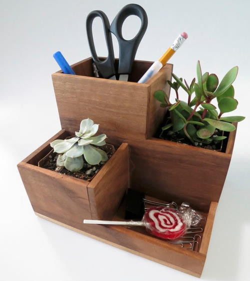 DIY Desk Organizers
 DIY Desk Organizer and Succulent Planter