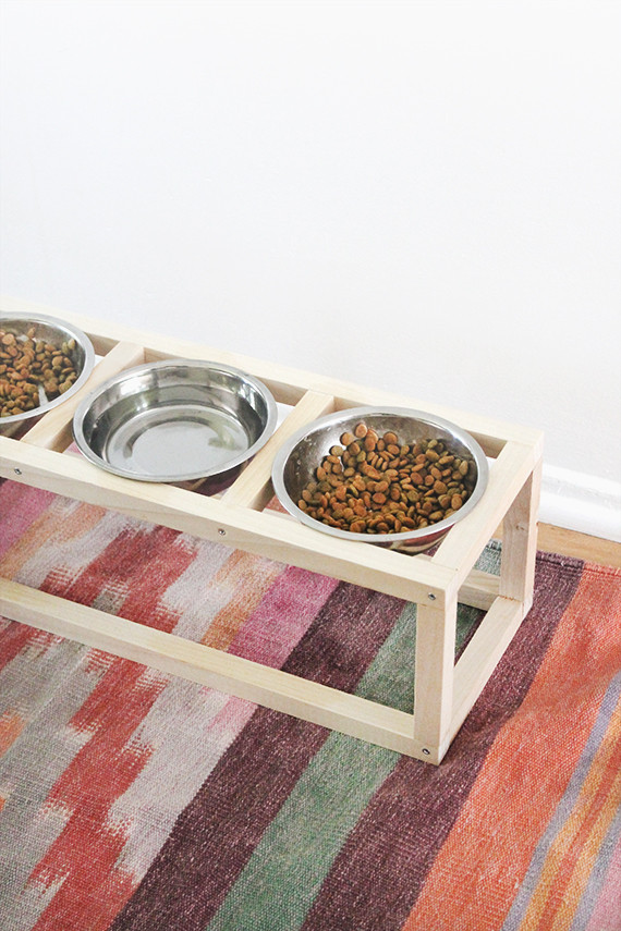 DIY Dog Bowls
 diy modern pet bowl stand almost makes perfect