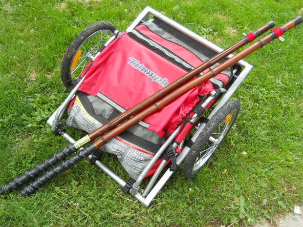 DIY Dog Cart
 DIY dog pull cart made out of a folding bicycle trailer