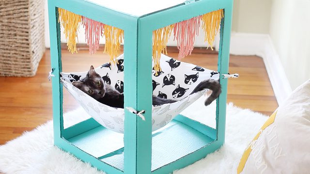 DIY Dog Grooming Hammock
 How To Make A Chic Cat Hammock From A Cardboard Box