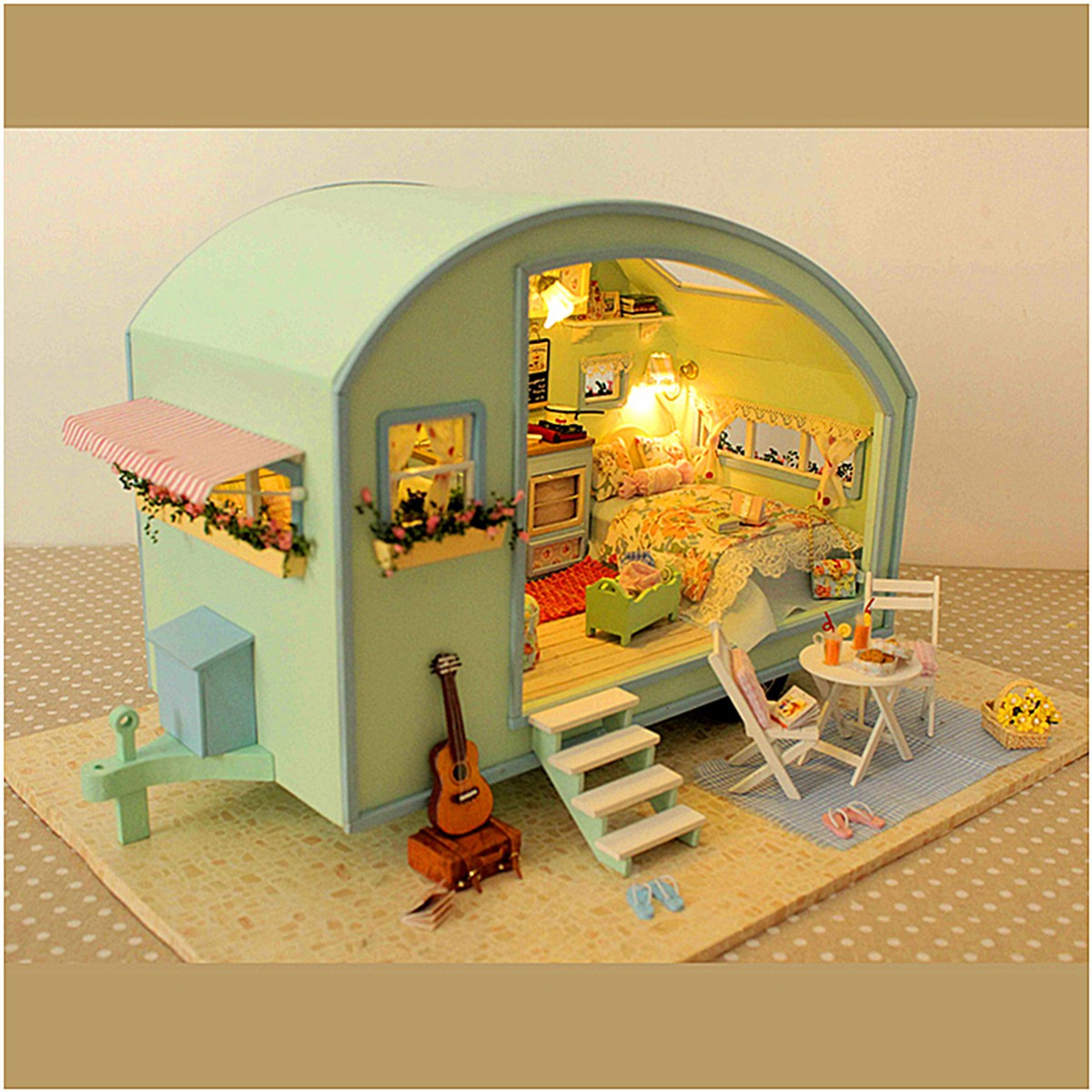 DIY Dollhouse Kit
 DIY Wooden Dollhouse Miniature Kit Doll house LED Music
