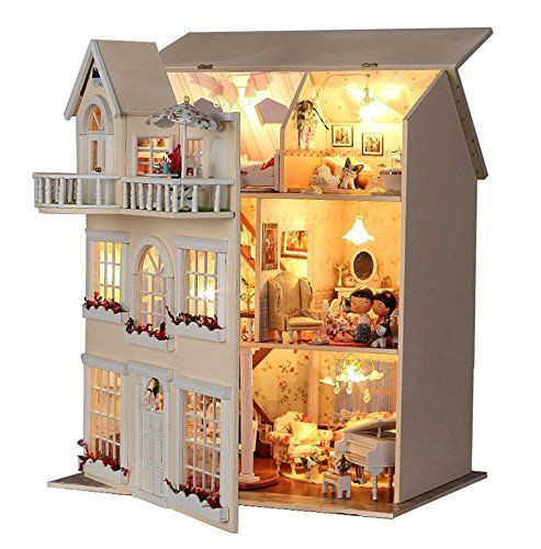 DIY Dollhouse Kit
 Rylai Handmade Wooden Dollhouse Miniature DIY Kit