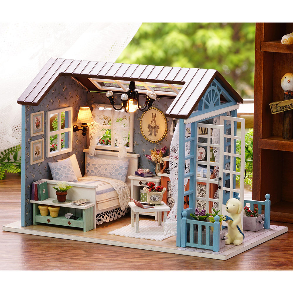DIY Dollhouse Kit
 DIY Doll House Music Lights Miniature Furniture Kit Wooden