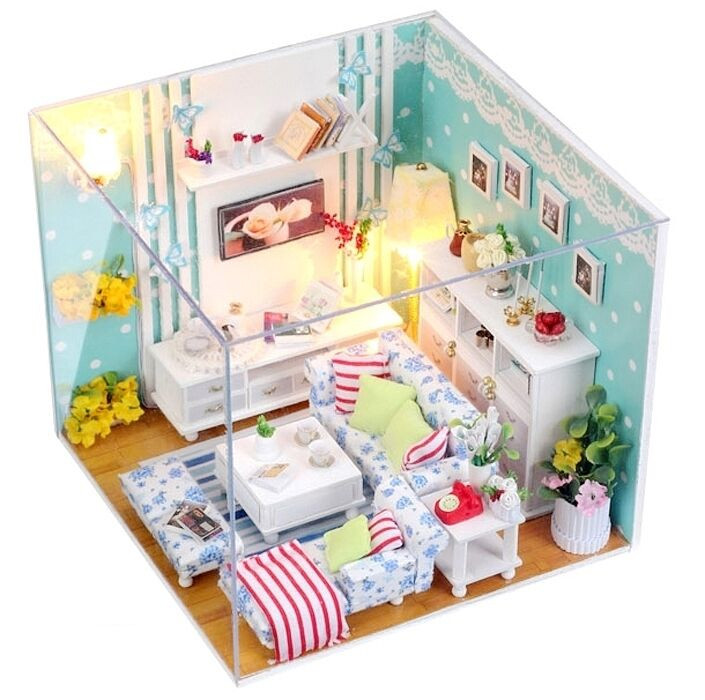DIY Dollhouse Kit
 Dollhouse Miniature DIY Kit w Cover Butterfly Love Secret